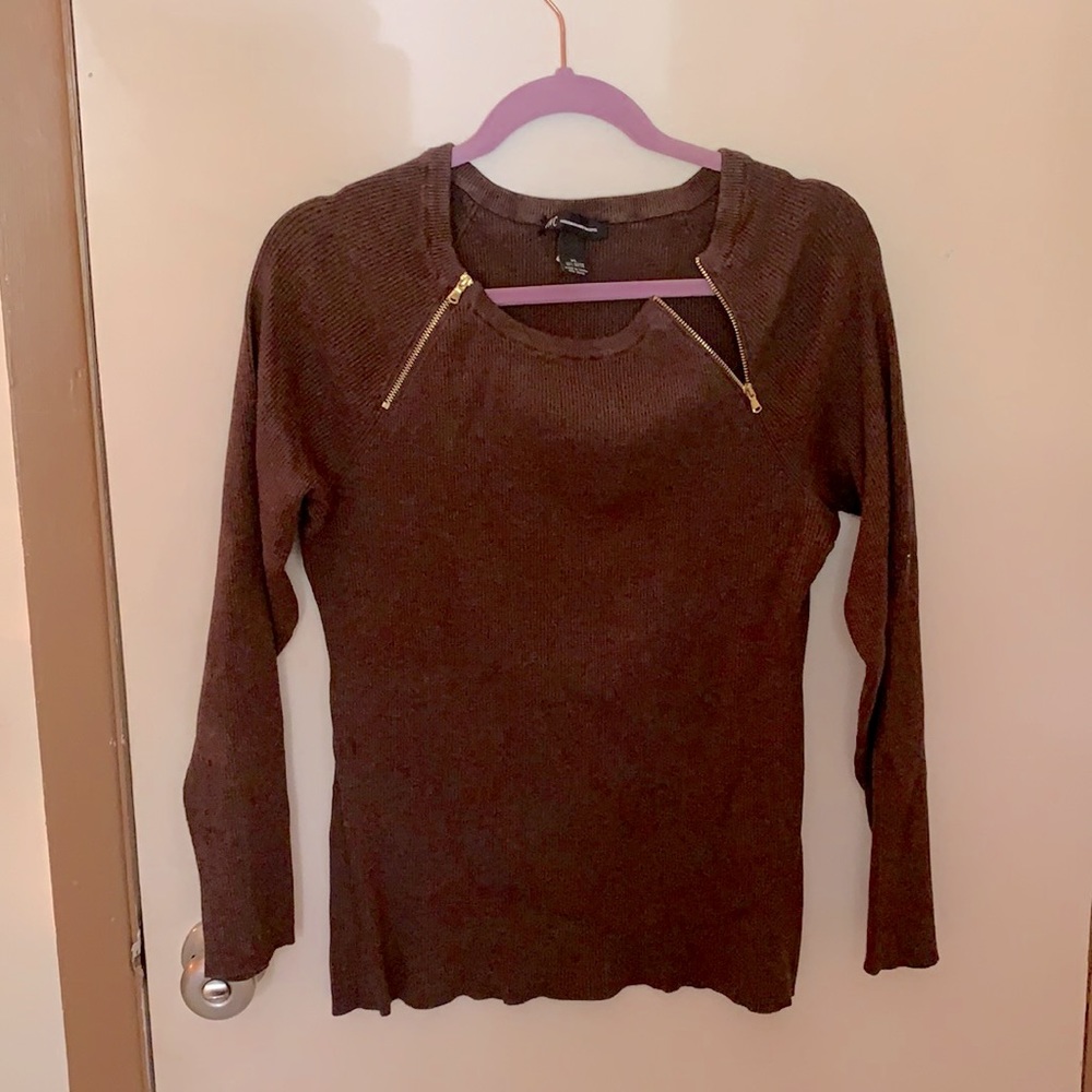 Brown zippered sweater from I•N•C.